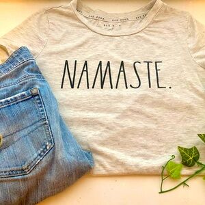 Cream Rae Dunn “Namaste” T-shirt S